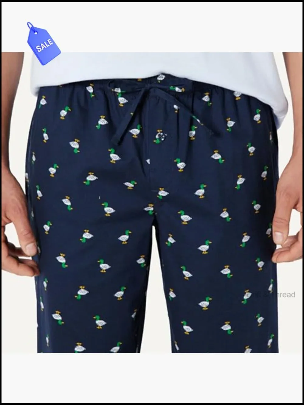 Men's Cotton Stretch Poplin Pajama Set with T-Shirt - Relaxed Fit